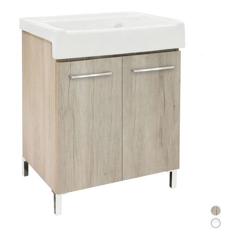 Mobile lavatoio con lavabo in ceramica 2 ante 75x50 olmo (1/5)