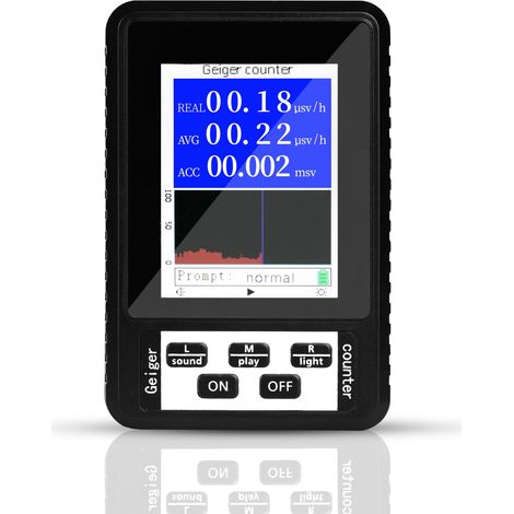 Compteur Geiger Détecteur de Rayonnement Nucléaire Détecteur de Radiations Dosimètre Radioactivité Moniteur de Rayonnement Détection Rayons Bêta Gamma X-Ray - avec écran LCD