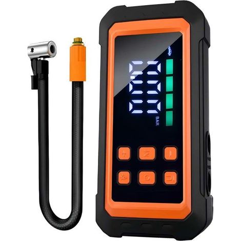 Appareil multifonction - AVIZAR - Multifonction - Booster démarrage & compresseur - Rechargeable USB - Noir/Orange (1/5)