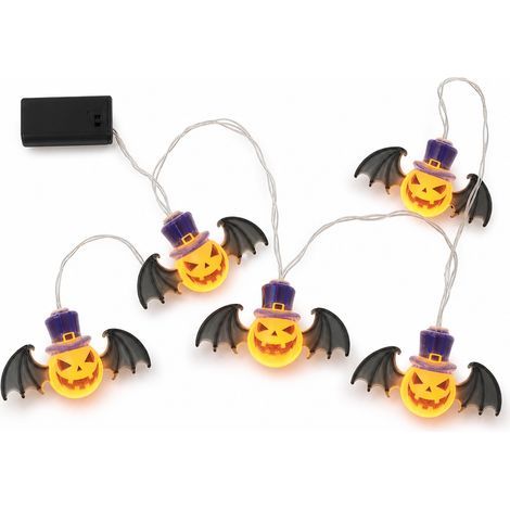 Guirlande LED Citrouille Diabolique Halloween, Alimentée par USB, 40 Lumières, Étanche (1/5)