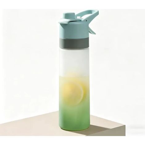 Gourde avec Brumisateur 700ml - Sport Portable Outdoor Fitness - Étanche Large Ouverture Sangle - Vert VoltPulse (1/5)