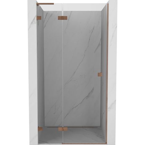 Mexen Lunar L porte de douche pivotante gauche 110 cm, transparent, cuivre brossé - 834L-110-000-65-00-L (1/5)