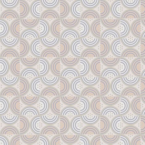Retro Tapete Profhome 390612 Vliestapete glatt mit geometrischen Formen matt creme grau-beige blau-grau pastell-orange 5,33 m2