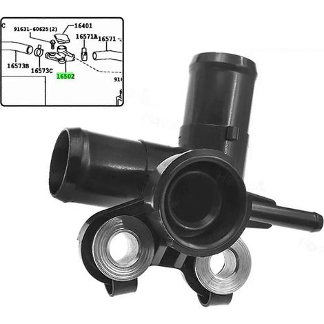 Compatible avec Succeed Probox NCP55V NCP51 1NZFE 2002 4 Boîtier de thermostat de col de radiateur Bride d'eau 16502-21020 (1/5)