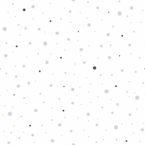 Papier peint enfant moderne Papier peint à pois blanc et gris, idéal pour les chambres de bébé (1/4)