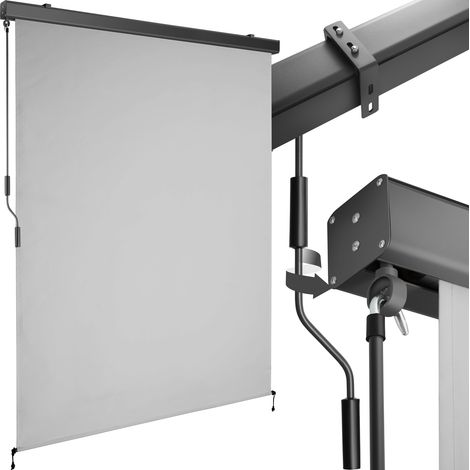 Store banne verticale 2 supports muraux 140 x 250 cm gris clair