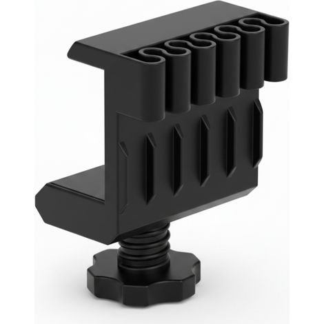 Soporte para cables de escritorio negro, organizador de cables con abrazadera