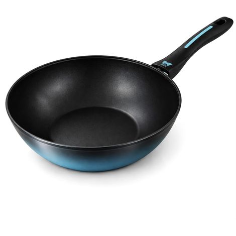 Briebe Mare Wok Inducción Acero Forjado 26cm Antiadherente sin PFOA, Apto Todas Cocinas Fabricada en España  Azul (1/5)