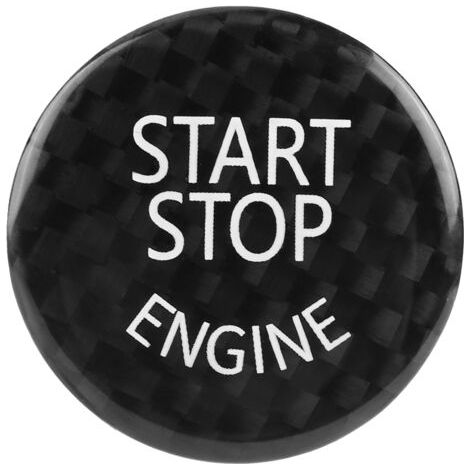 Couvercle de bouton de démarrage et d'arrêt de moteur en fibre de carbone noire pour BMW Série 1 à 7 X1 X3-X6 (1/5)