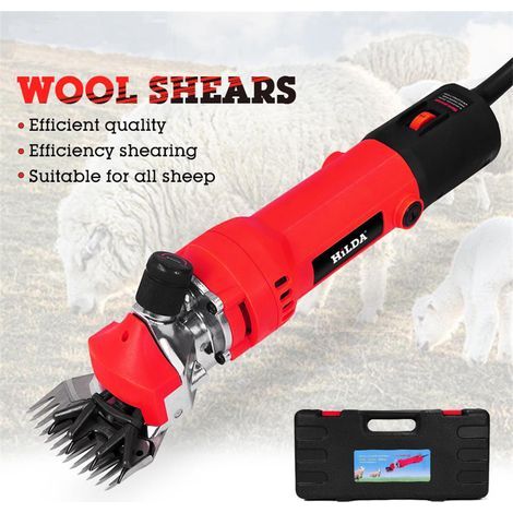 680W Electric Sheep Shear, Sheep Shearing Machine with 6 Adjustable Speeds, Professional Shearing Machine for Animal Shearing, Wool, Goats, with Carrying Case (Red) (1/5)