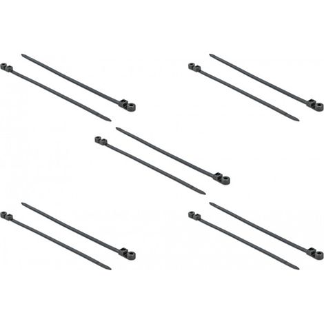 DeLOCK Cable Tie with Fastening Eyelet - Kabelbinder - 40cm - Schwarz (Packung mit 10) (18953)
