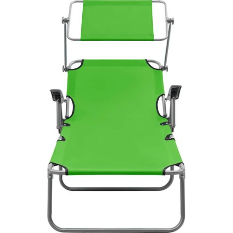 Maison Exclusive - Lettino Prendisole con Baldacchino in Acciaio Verde (1/5)