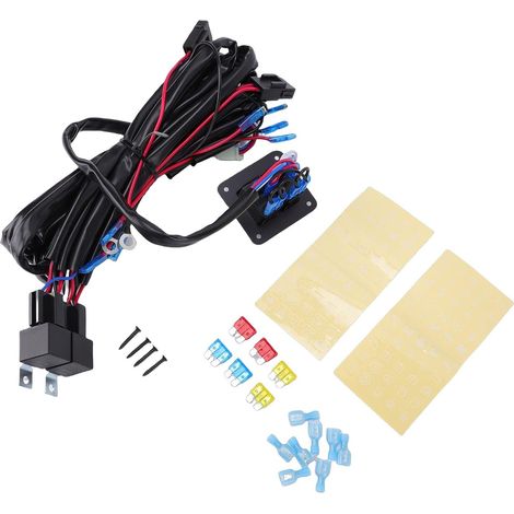 Kit de Faisceau de Câblage Lumineux LED avec Fils 16AWG, Double sur Offre, Relais de Puissance, Fusingminallock ATV, Voiture, Avoine, Camion (1/4)