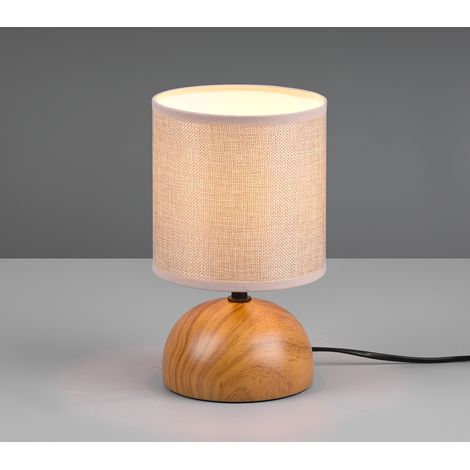 Lampada da Tavolo da Interno Attacco E14 in Ceramica Effetto Legno (1/2)