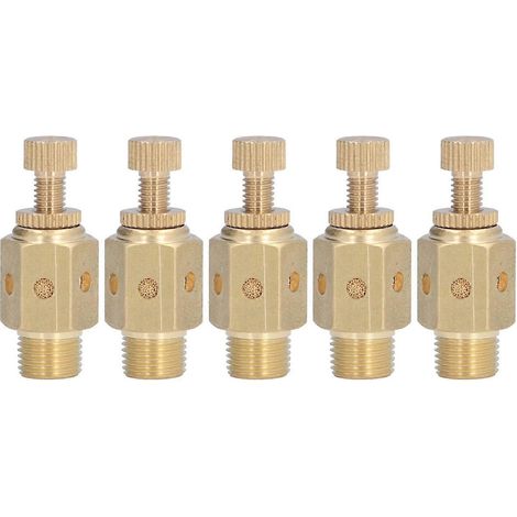 5-teiliges Set pneumatischer Schalldämpfer aus Messing zur Reduzierung des Abgasgeräusches (PSC-01)