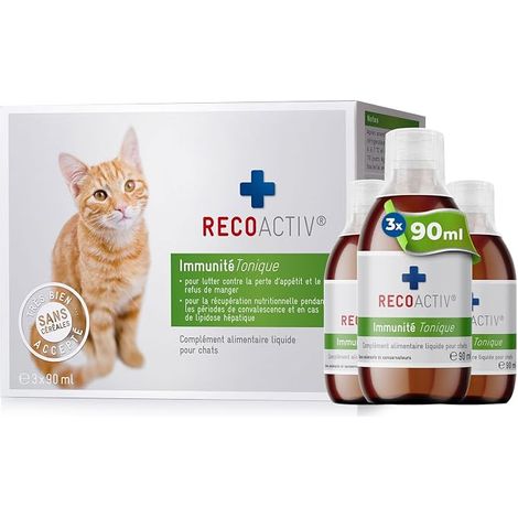 Immun Chat stimulant de l’appétit, aide rapide en cas de prise alimentaire réduite, perte de poids et carences nutritionnelles, très appétent, liquide, absorption facile, 3x 90 ml (1/5)
