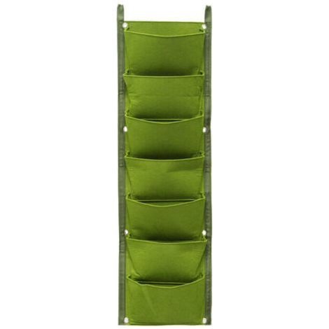 [JAMAIS UTILISÉ]Sac Plantation Mural, 7 Poche Poche de Plantation Vertical Jardiniere Exterieur Suspendue pour Balcon Jardin Cour Bureau Décoration de la Maison（vert） (1/4)