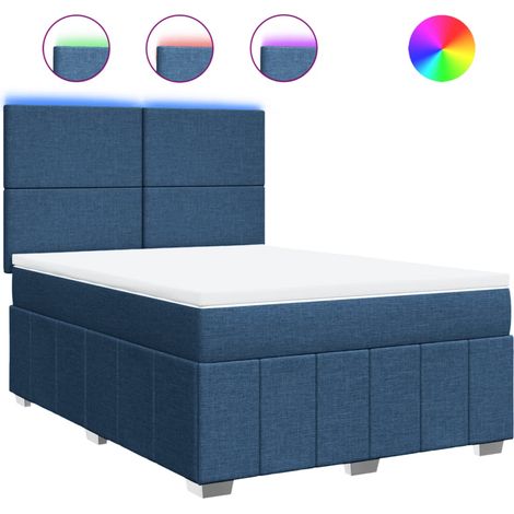 Maison Exclusive - Giroletto a Molle con Materasso Blu 160x200 cm in Tessuto