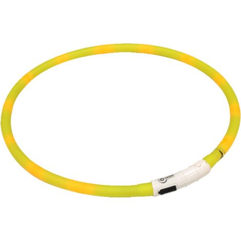 Collare a led giallo con USB regolabile per cani e gatti: Collare 40 cm
