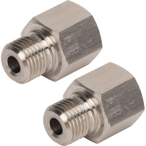 Raccord adaptateur en acier inoxydable étanche, 1/8 NPT femelle vers M10 x 1,0 mâle, pour manomètre et capteur de pression, universel, voiture, moto, sans fuite (1/5)