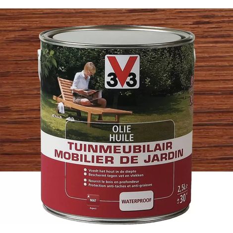 Huile pour mobilier de Jardin V33 Teck Mat 2,5 L (1/2)