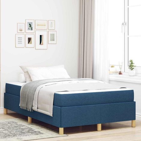 Lit à ressorts avec matelas-Sommier à ressorts de lit Bleu et Blanc 120 x 200 cm tissu 826189 (1/5)