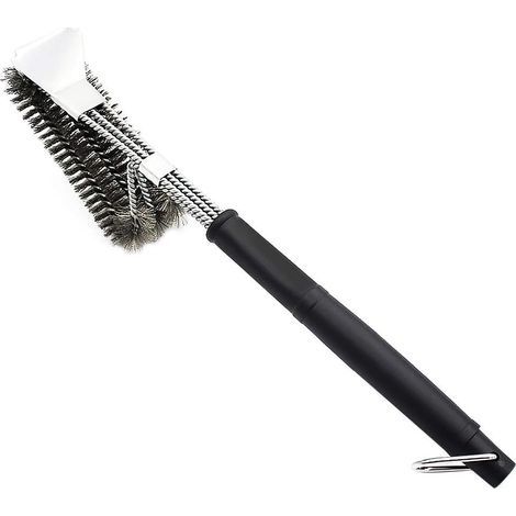 Brosse à Barbecue avec spatule en Acier Inoxydable 304 et poignée Longue - Idéal pour Barbecue à Charbon ou électrique (1/5)