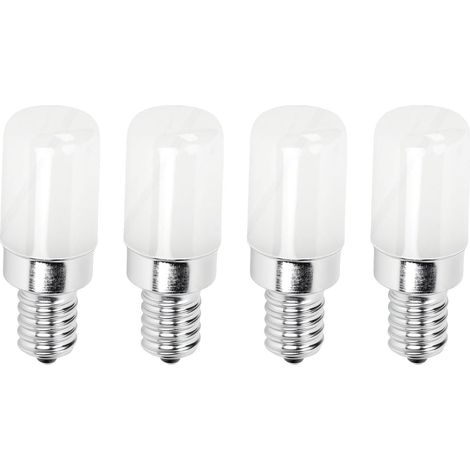 E12 2W 200LM LED-Lampe, Maiskolbenlampe, 4er-Pack (Warmlicht) Sanfte 360°-Beleuchtung, mit PC-Diffusorabdeckung, 2835 SMD-LEDs, für Kühlschrank, Backofen, Dunstabzugshaube und Schrankbeleuchtung (1/5)