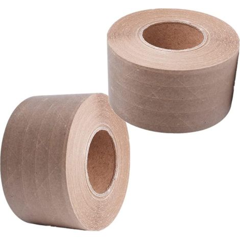 Water Activated Tape - 90m x 6cm Wide - Recycled Fiberglass Packaging Tape - Brown (Pack of 2) (1/5)