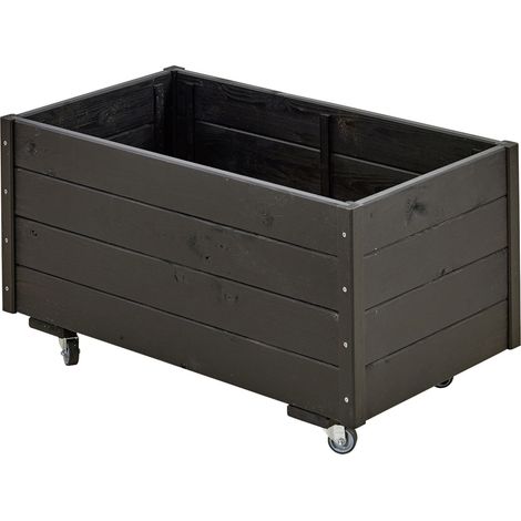 Plus Pflanzkasten mit Räder RAL 9005 Schwarz (1/2)