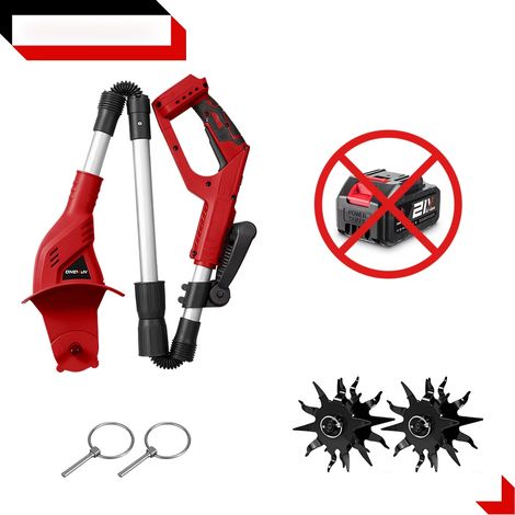 Motozappa elettrica a batteria da 1600 W,attrezzo da giardino, dissodatore,strumento per la coltivazione di patii e giardini(senza batteria)