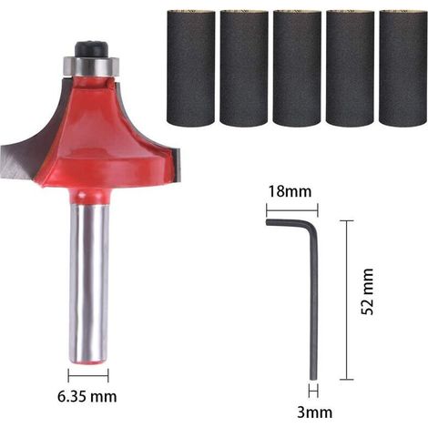 Accessoires de tour, ensemble de 15 fraises à toupie 1/4 pouce, pointe en acier tungstène pour la coupe du bois (1/4)