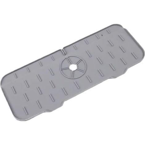 Tapis de robinet en Silicone for évier cuisine, tampon Drainage, protection contre les comptoirs salle bains, plateau à séchage rapide(Black) (1/4)