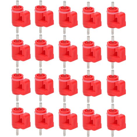 20 Stück Geflügelnippeltränken, automatische Fütterung, rot – Geflügelzuchtbedarf, Tierhaltungsausrüstung (1/5)