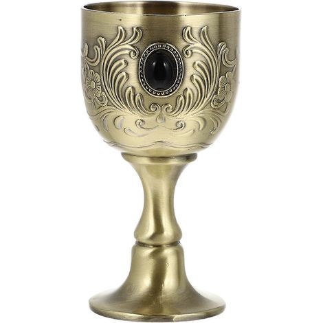 Coupe à vin vintage en métal de haute qualité, mini-coupe à vin rouge pour fête-8.2x4.2cm-Golden (1/4)