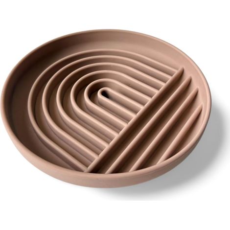 Gamelle anti-élingue pour chiens et chats (vieux rose) en silicone avec fond antidérapant - Empêche les aliments rapides et favorise une digestion saine - Pour nourriture humide (1/5)