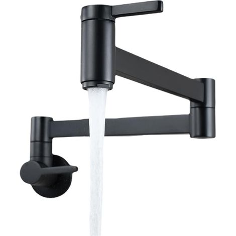 Robinet de remplissage de pot Mont mural d'eau froide robinet pliant bras pliant salle de bain robinet de bains de remplissage de remplissage de remplissage Robinet pliant ( Color : Zwart , Size : 1 U (1/5)