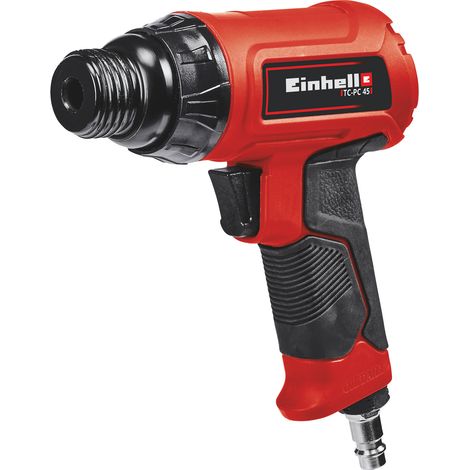 Einhell Druckluft-Meißelhammer TC-PC 45 (für Arbeiten an Stein + Metall, inkl. 4-tlg. 120 mm Meißel-Set, Ölfläschchen (ohne Inhalt), Stecknippel, Spannfeder)