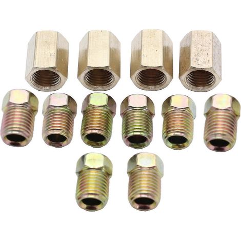 Assortiment de 12 raccords de conduite de frein à filetage 3/8 pouce-24 pour tube de 3/16 pouce (1/5)