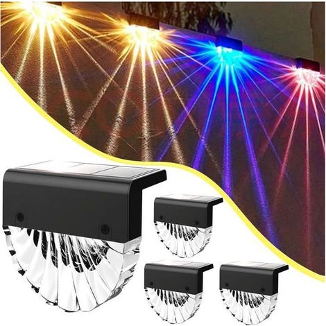 Éclairage Solaire Extérieur Mural - - LED Multicolore Automatique - 4 Pack - Pour Allées Jardin et Chemins (1/4)