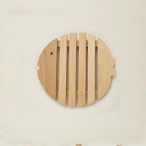 Tapis de cuisine en bois Shxx à motif dessin animé, tapis de table antidérapant, dessous de plat, créatif, joli dessous de plat pour tasses et bols, hêtre, 1 pièce A919-916 (1/3)