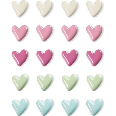 20 Pièces Aimants Frigo Cœur Colorés,3D Magnets Puissants Décoratifs Mignons pour Réfrigérateur,Tableau Blanc,Casier,Armoire,Bureau,Aimants en Forme de Cœur pour Notes Photos Décoration Cuisine Maison (1/5)