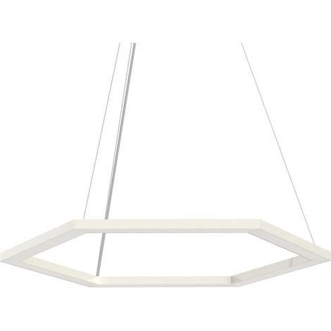 LUMICOM  ESAGONO 1X Sospensione, STRIP LED, 34W/m, 3000K, metallo, bianco lucido, Ø60cm (1/2)