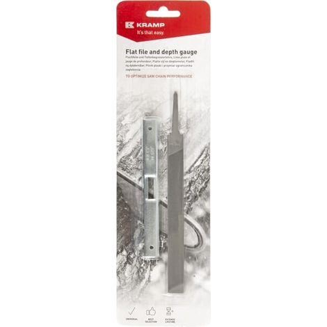 Lima plana con medidor de profundidad en blister de cart贸n UNIVERSAL DGFF001KR