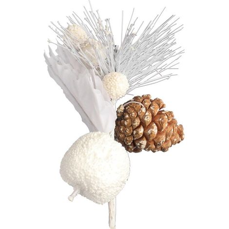 Decorazione natalizia su una cima con una pigna bianca (1/2)