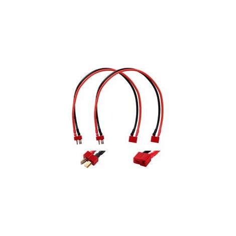 2-teiliges T-Stecker-Verlängerungskabel, Stecker auf Buchse mit 30 cm langem 14AWG Silikonkabel, T-Stecker-Adapter-Verlängerungskabel für RC LiPo-Akkus (1/5)