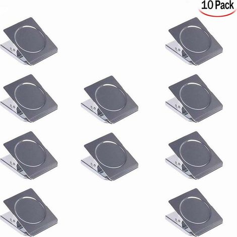 10 Pièces Pince Aimantée, Clips Pince en Aimant Métal Pinces Aimant Frigo Clips Magnétiques Pince Aimant Pinces à Dessin pour Tableau Blanc, Réfrigérateur, Bureau (1/5)