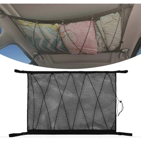 Filet de rangement pour voiture, universel sac pour toit de voiture avec fermeture clair,noir organi p (1/5)