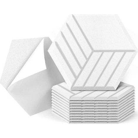Lot de 12 panneaux acoustiques autocollants, panneaux muraux insonorisants de 14 x 12 x 0,4 pouces, panneaux absorbant le son (1/5)