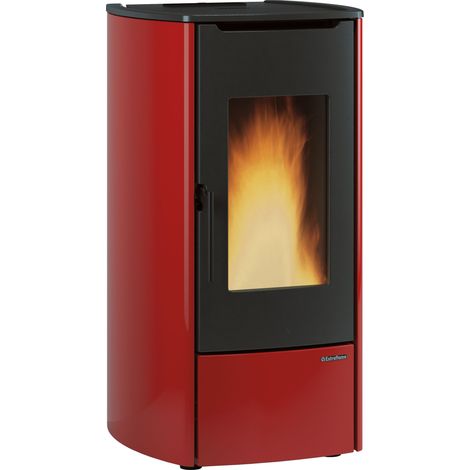 Termostufa a pellet Extraflame Nordica MARINA IDRO H11 ventilata 12 kw Bordeaux (1/2)